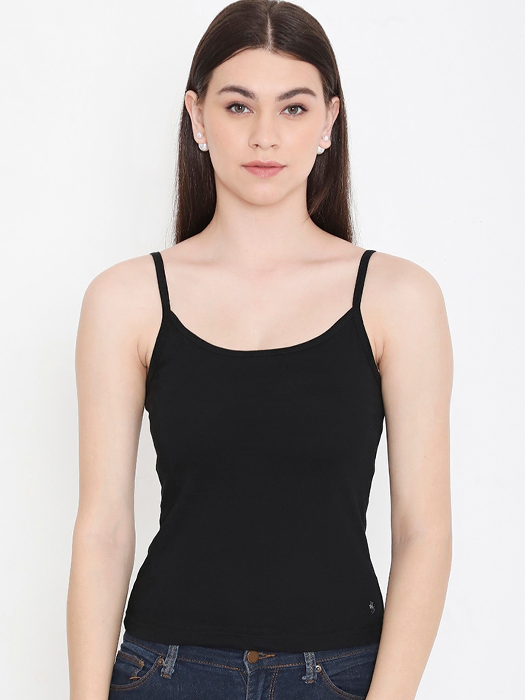 

Feelings Non Padded Slim Fit Pure Cotton Camisole, Black