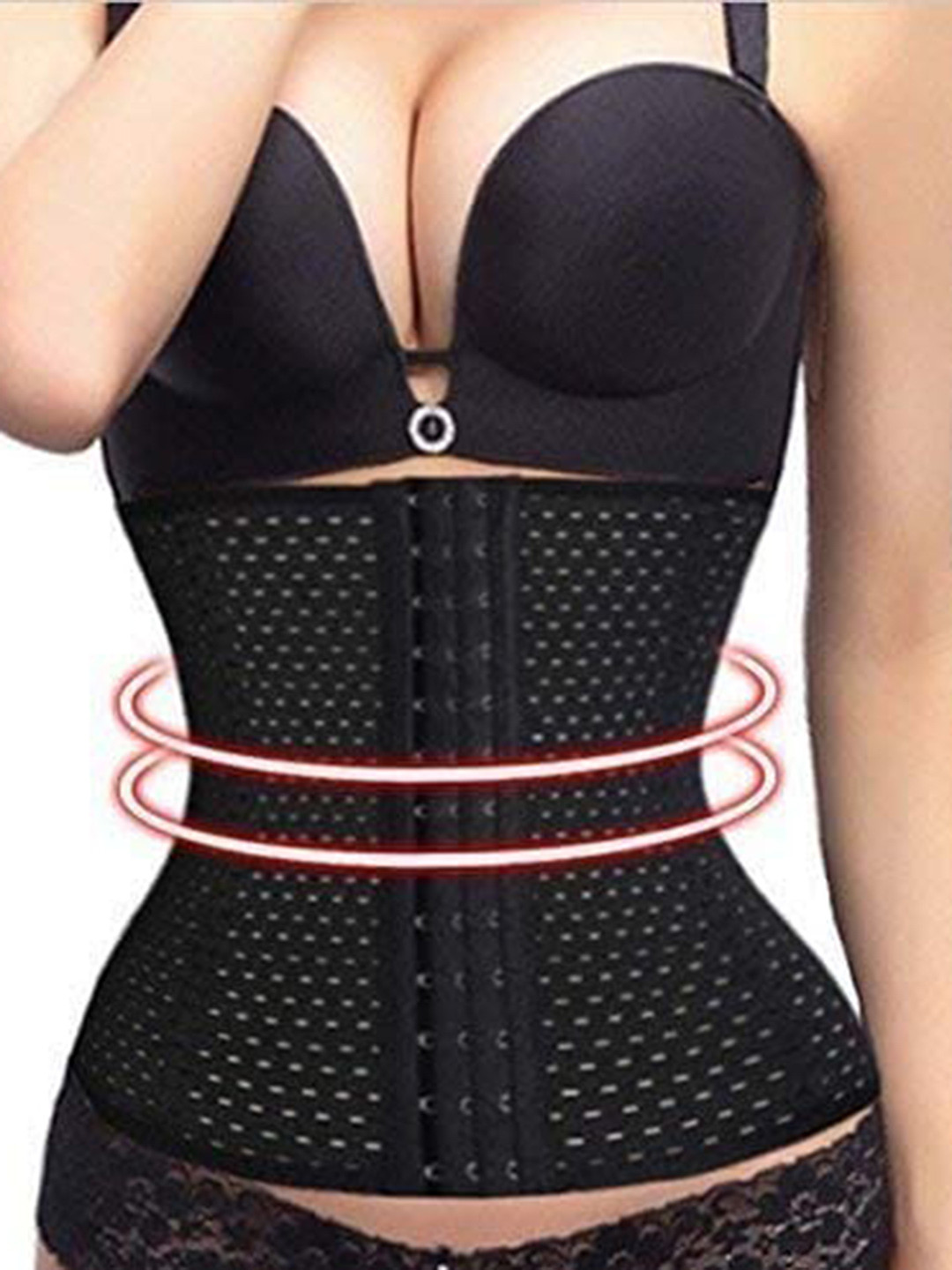 

BRACHY High Waist Tummy Control Corset Shapewear With Hook Belt, Black