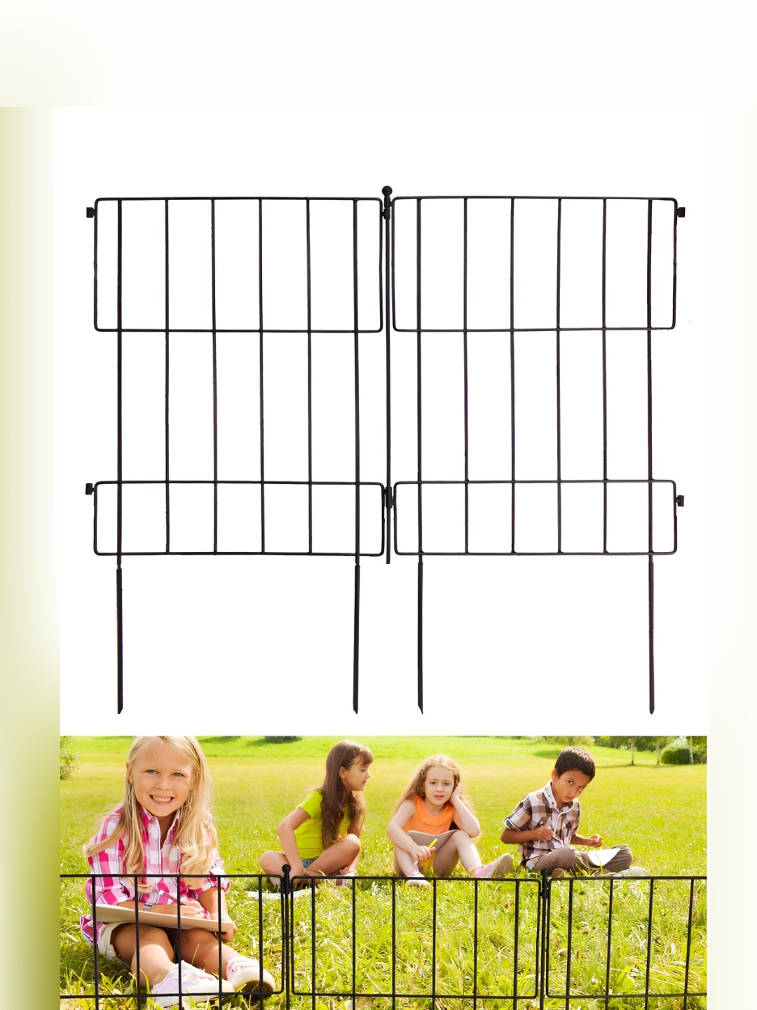 

ecofynd Black 5 Pieces Metal Garden Fence