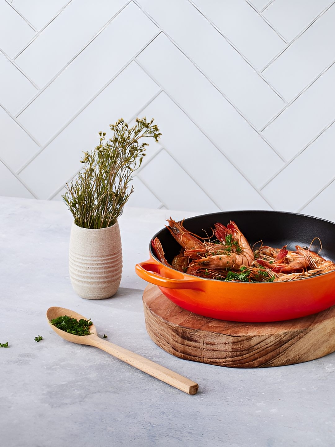 

LE CREUSET Evo Orange Coloured 28 Volcanic Saute Pan