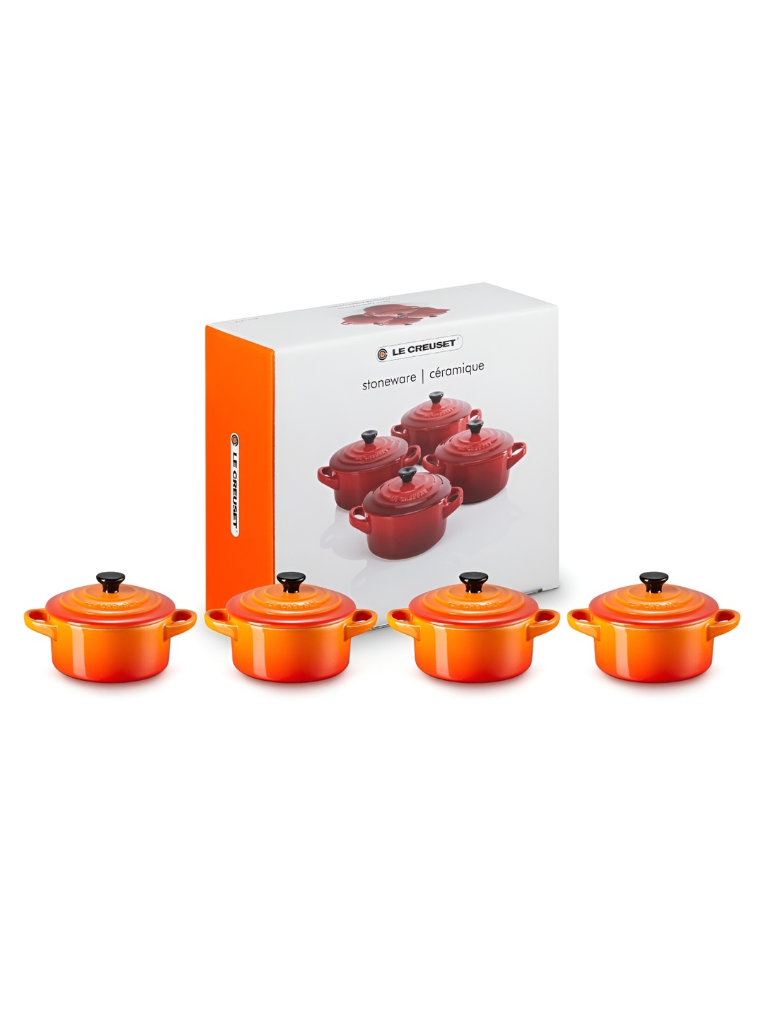 

LE CREUSET Orange-Coloured 4 Pieces Petite Stoneware Casserole