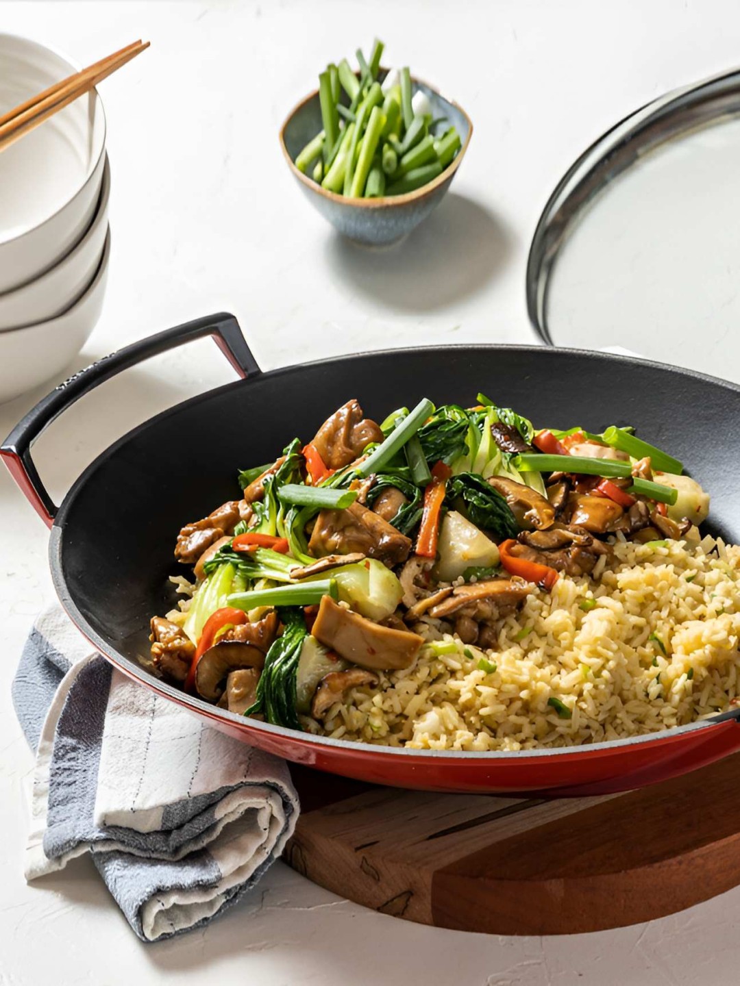 

LE CREUSET Red Glass Kadhai & Wok