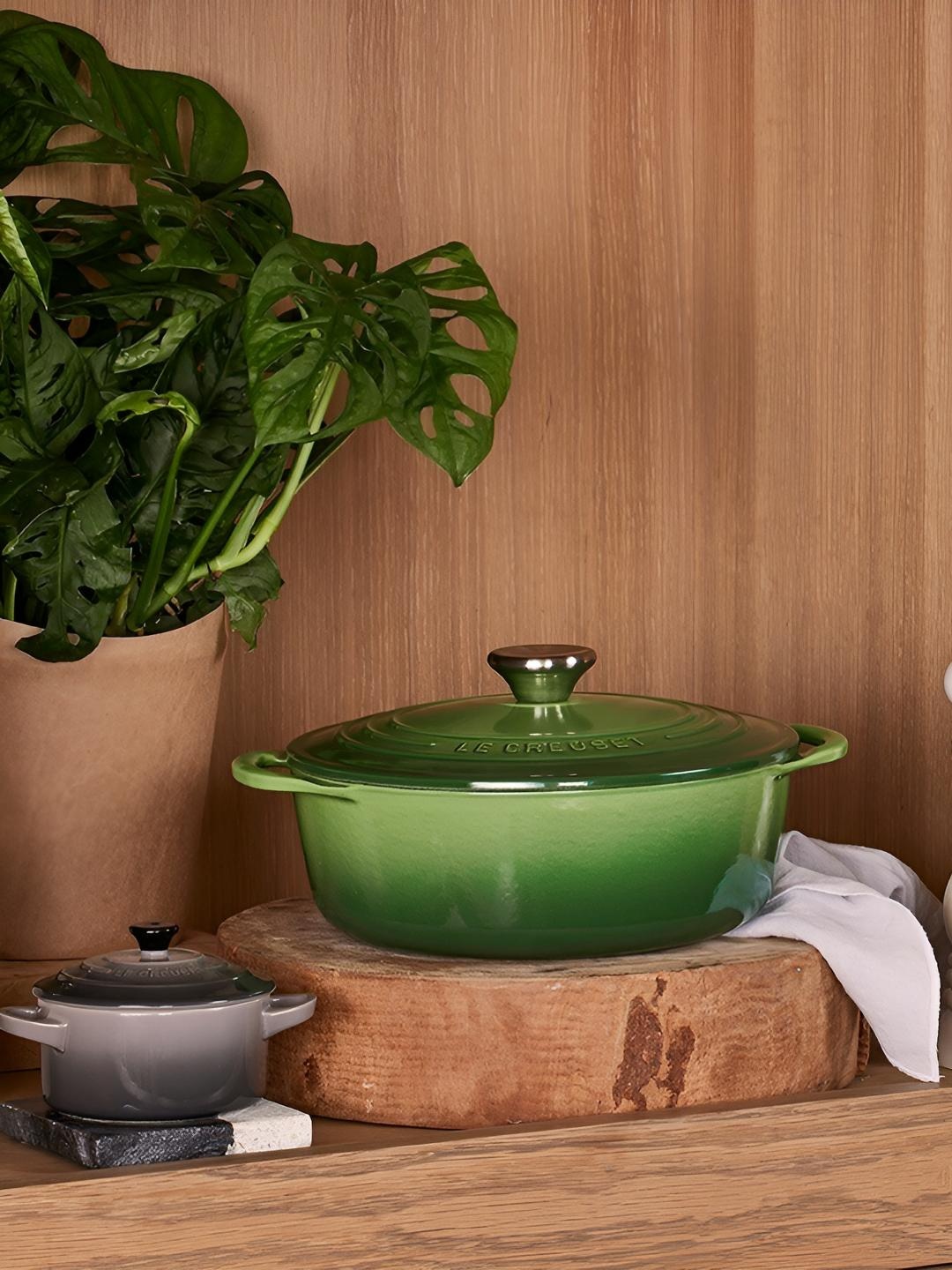 

LE CREUSET Green Oval-shaped Cast Iron Casserole