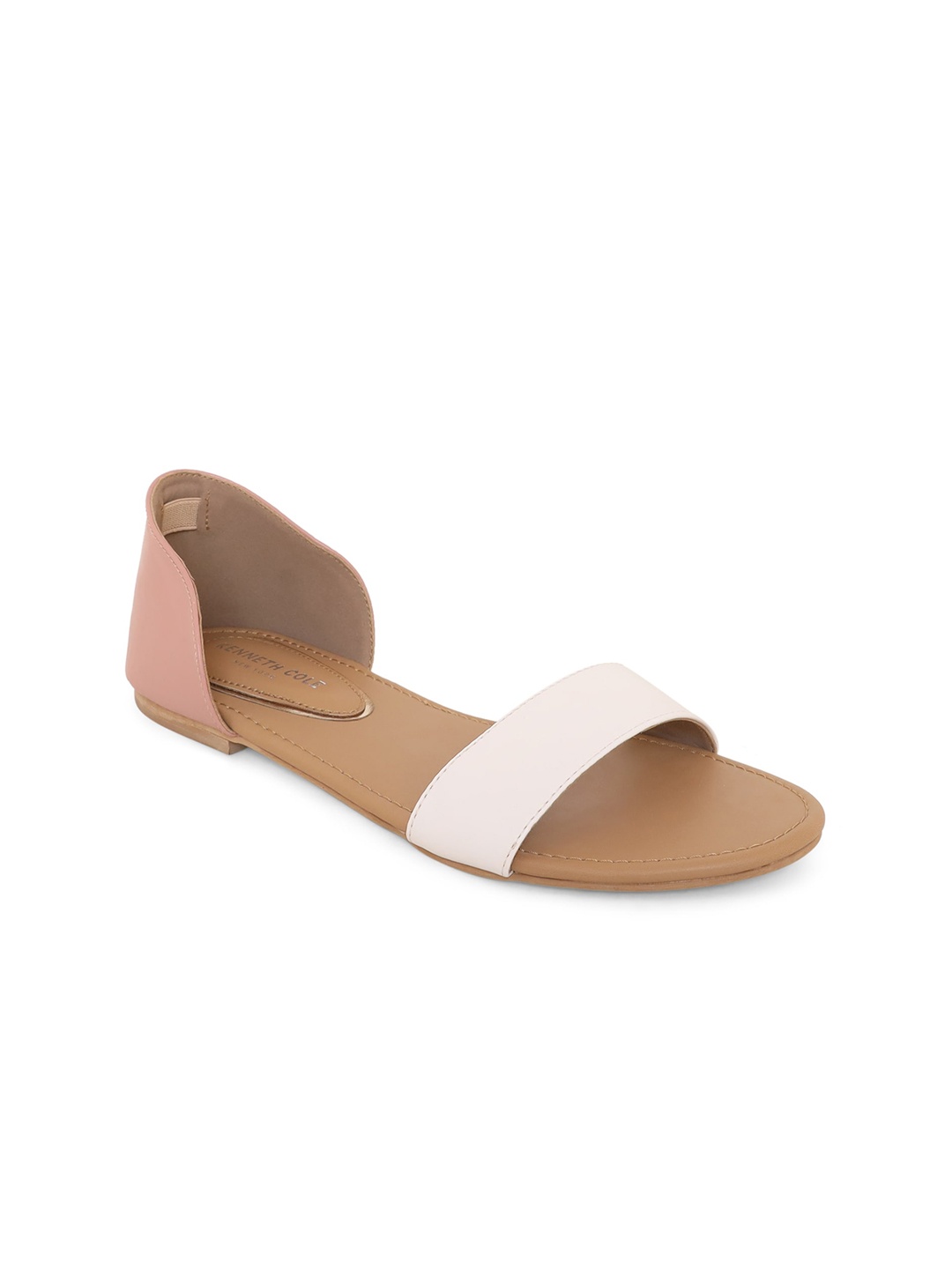 

Kenneth Cole Colourblocked Open Toe Flats, White