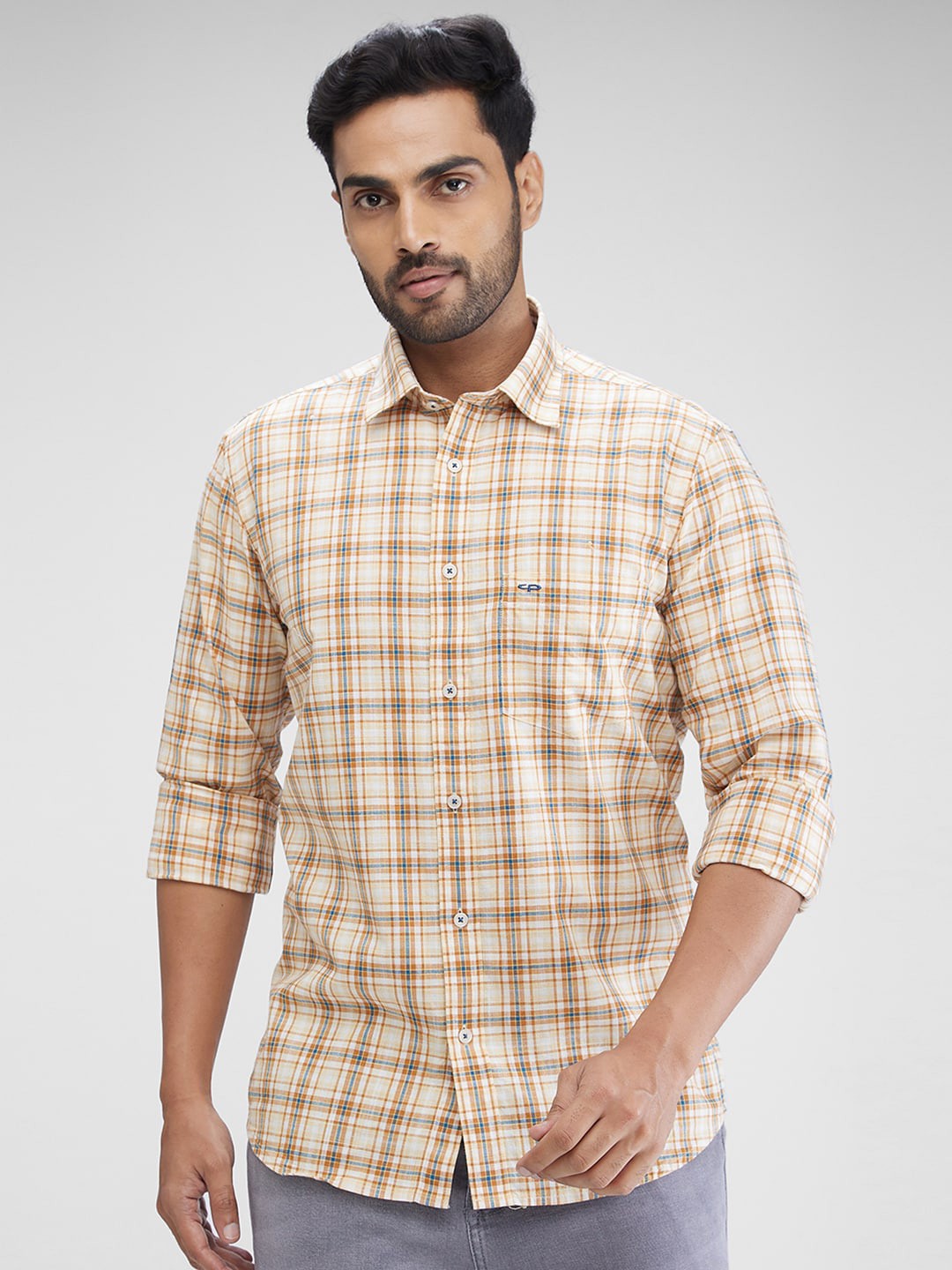 

ColorPlus Tartan Checked Casual Shirt, Beige