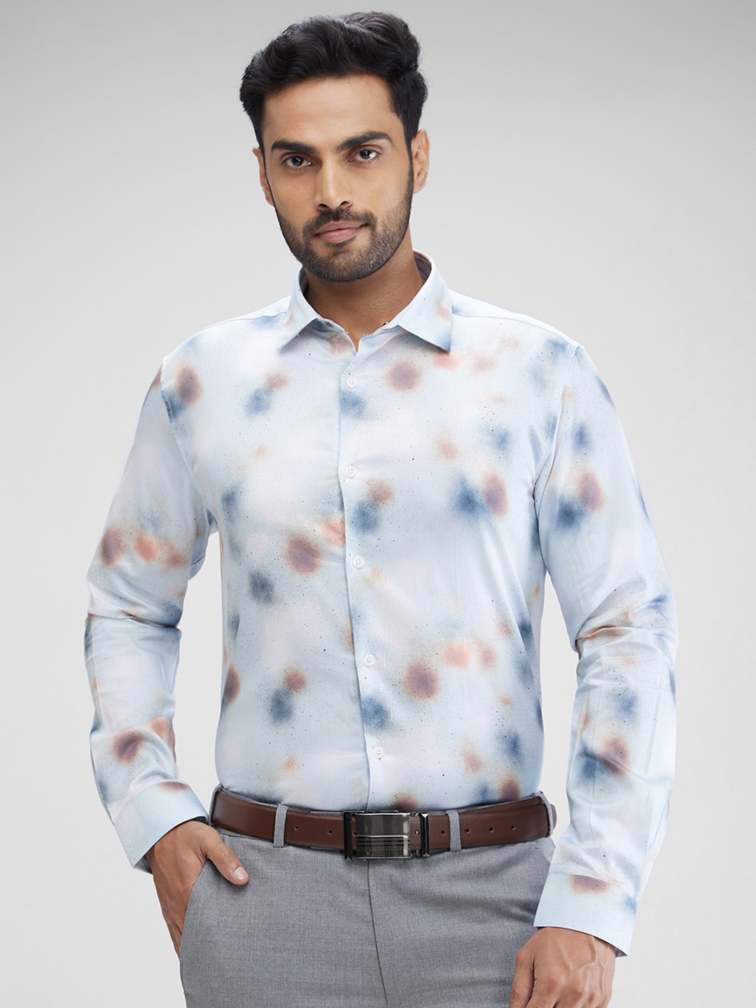 

Park Avenue Slim Fit Opaque Printed Cotton Casual Shirt, Grey