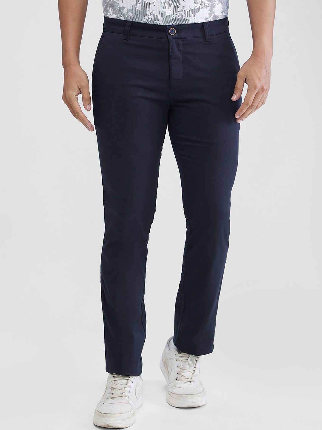 

Parx Men Tapered Fit Low-Rise Regular Trouser, Blue