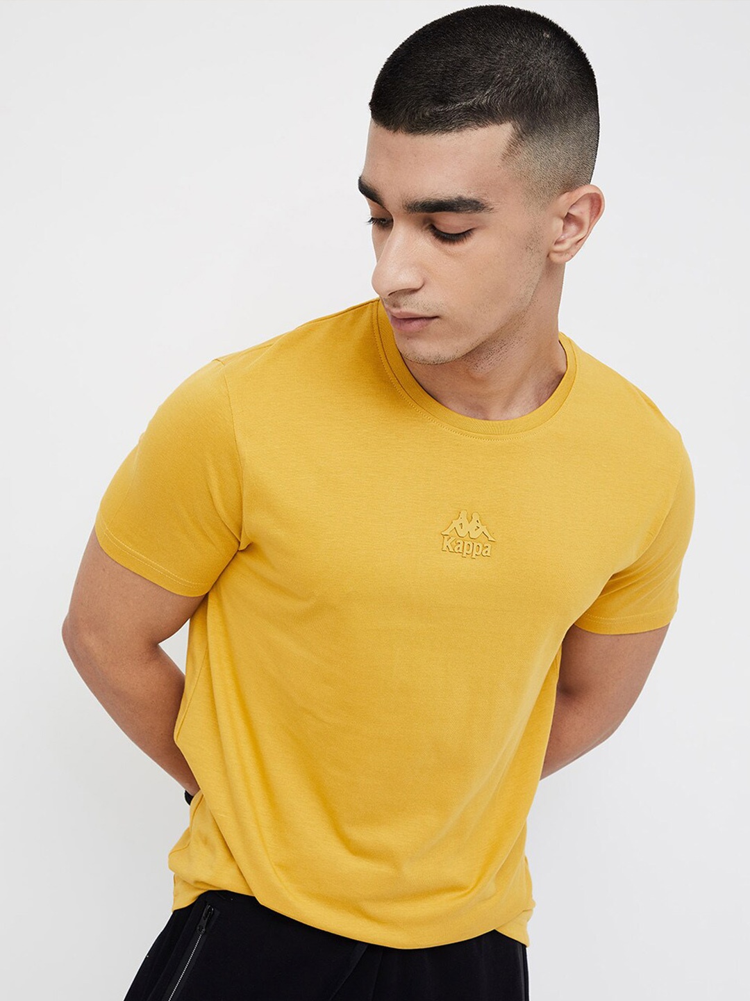 

Kappa Round Neck Short Sleeves Cotton T-shirt, Mustard