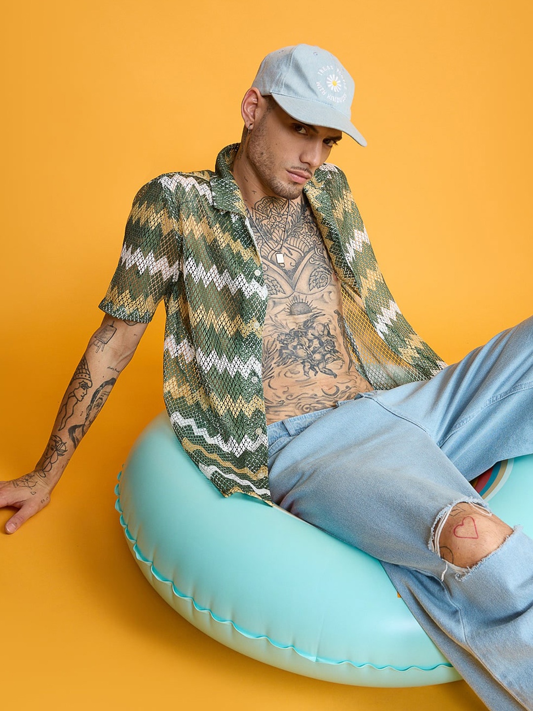 

FREAKINS Abstract Printed Casual Shirt, Green