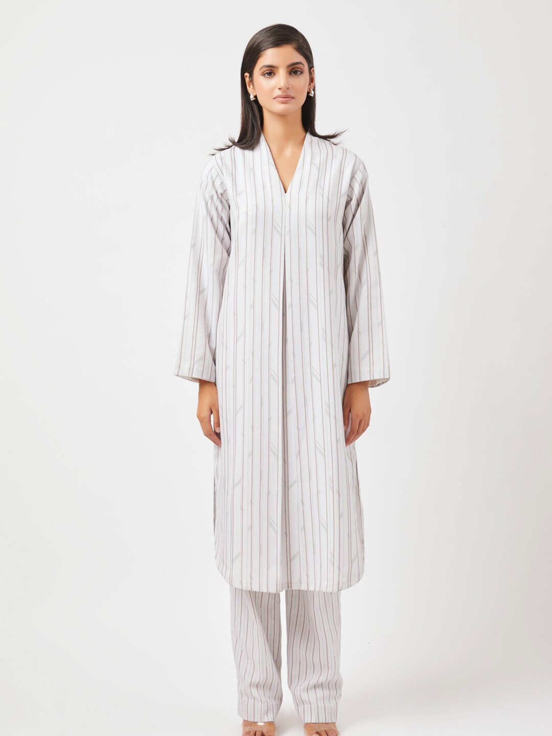 

Contemponari Printed Kurta & Trousers Kurta set, White