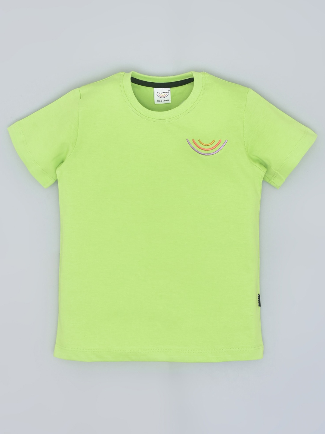 

YOUMAA Boys Pure Cotton T-shirt, Lime green
