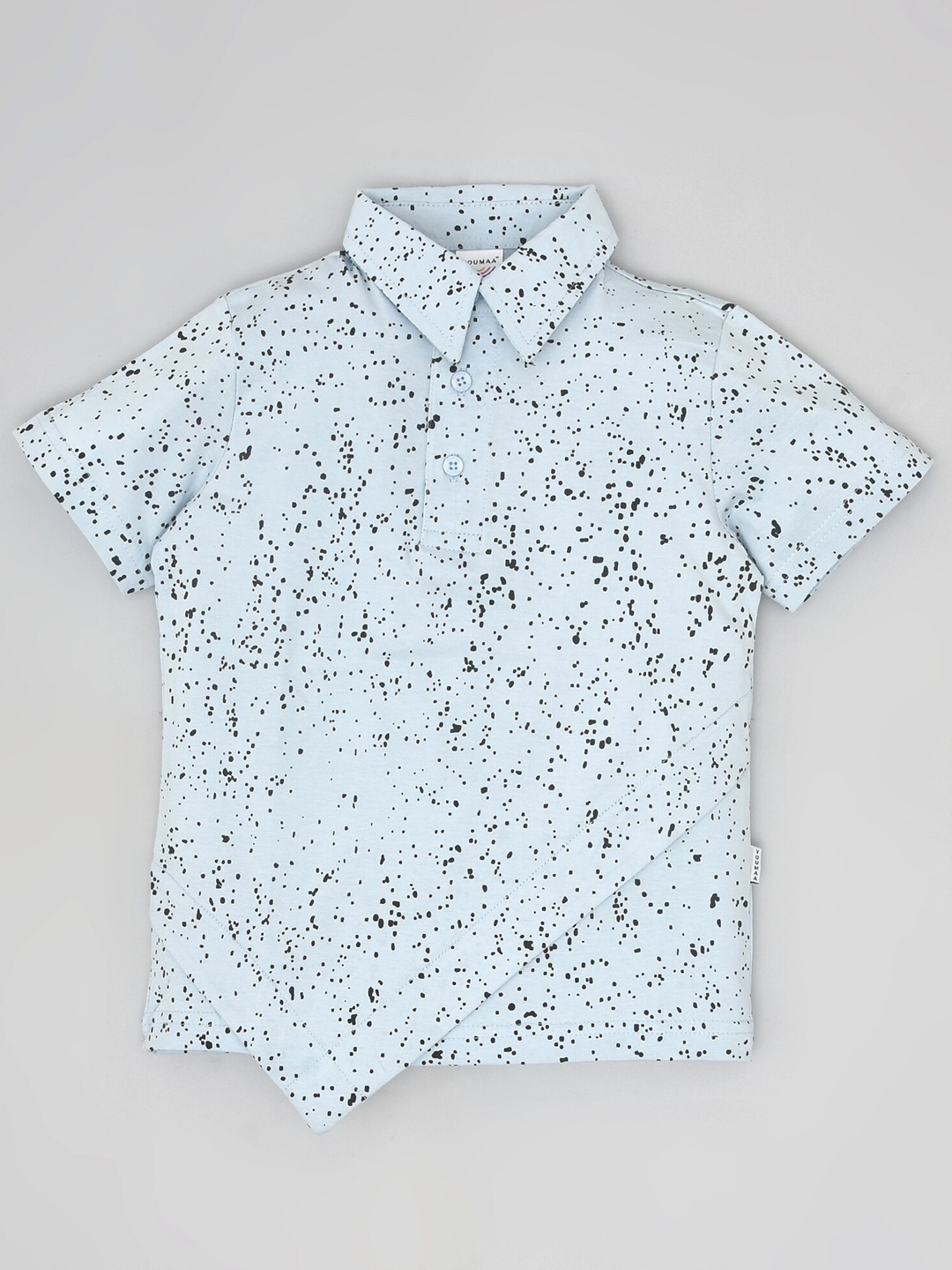 

YOUMAA Boys Printed Polo Collar Pure Cotton T-shirt, Blue