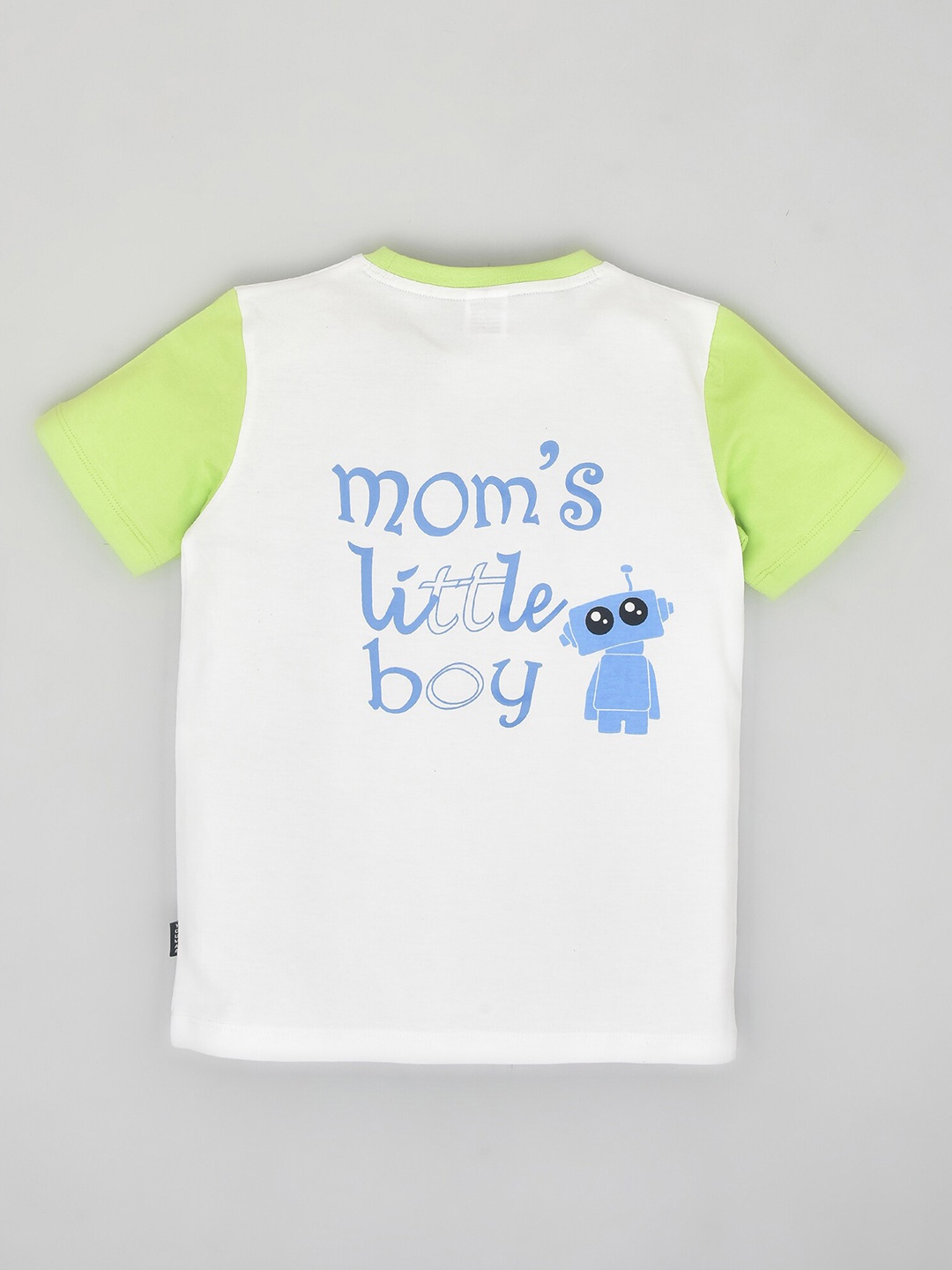 

YOUMAA Boys Typography Printed T-shirt, Green