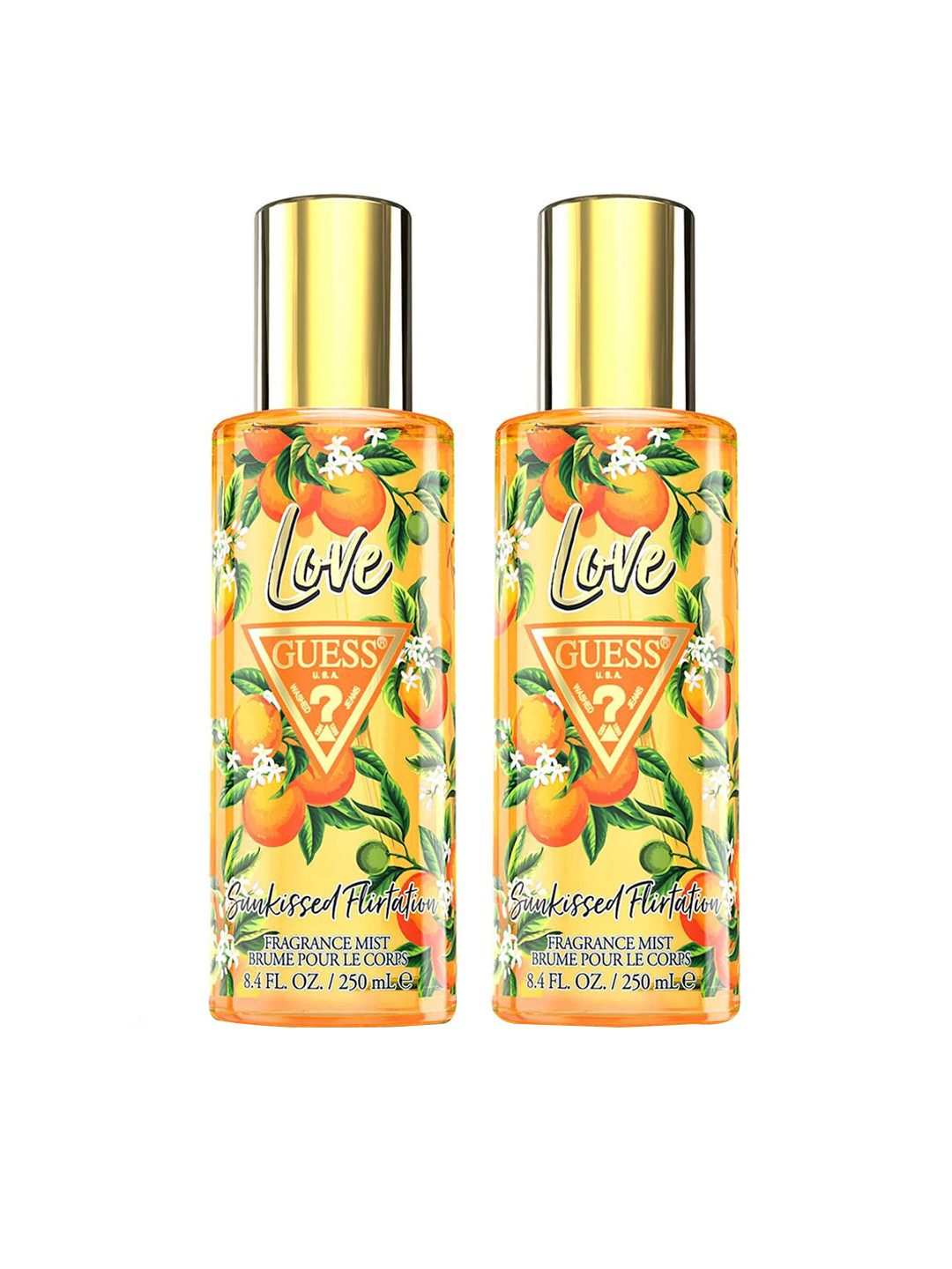 

GUESS Women Love Set Of 2 Sunkissed Flirtation Long Lasting Fragrance Mist - 250ml Each, Orange