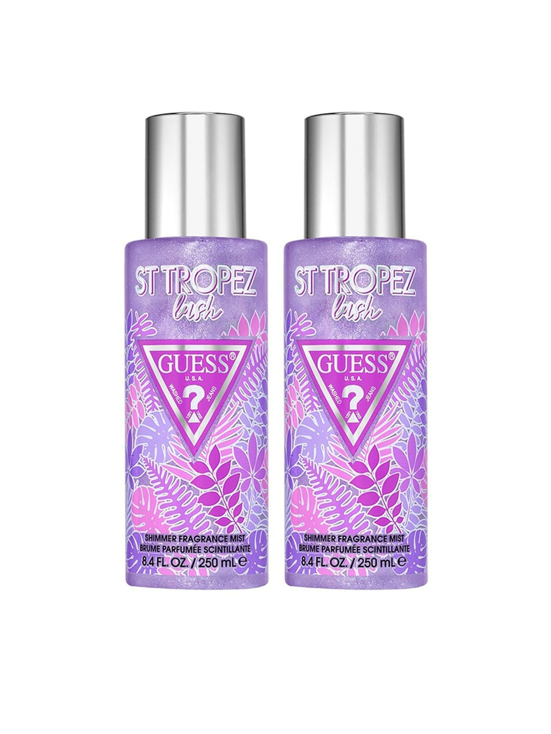 

GUESS Women Destination Set of 2 St.Tropez Lush Shimmer Fragrance Body Mist-250 ml Each, Purple