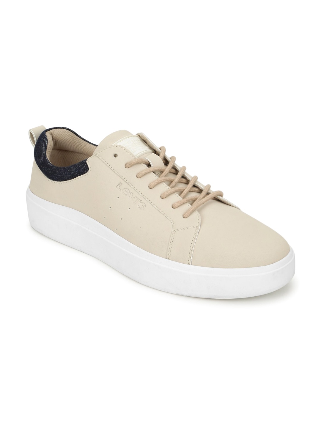 

Levis Men Round Toe Orthotic Friendly Sneakers, Beige