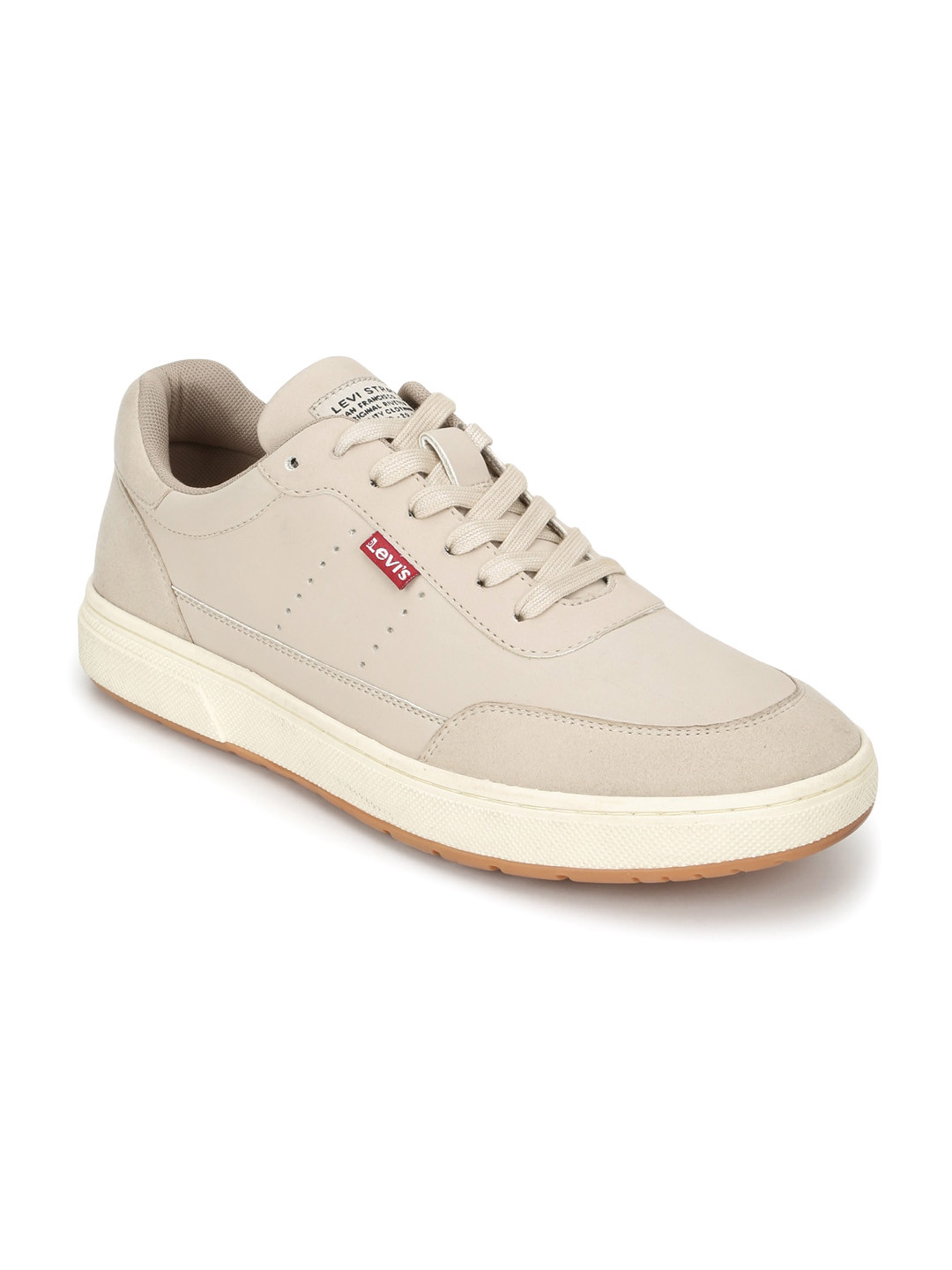 

Levis Men Round Toe Orthotic Friendly Sneakers, Beige