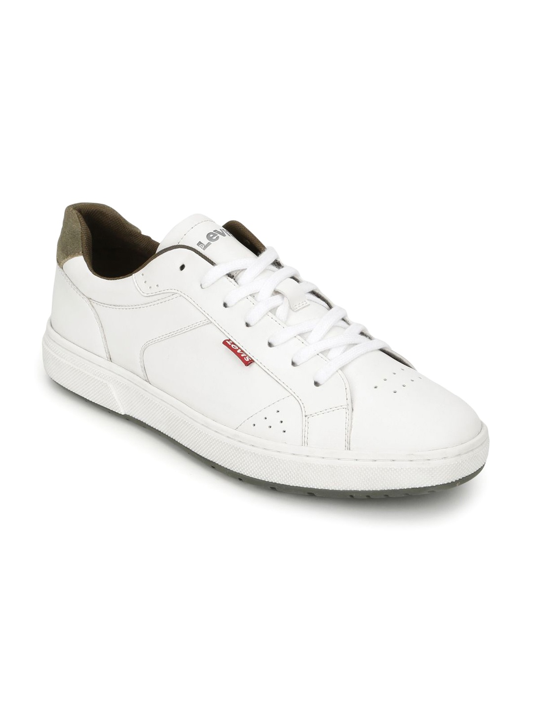 

Levis Men Perforations Round Toe Orthotic Friendly Sneakers, White