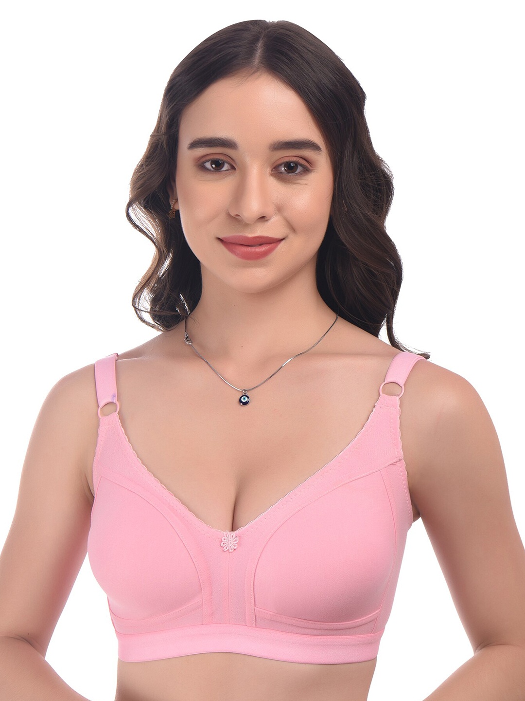 

elina Full Coverage Non Padded Cotton Minimizer Bra With Anti Microbial, Pink