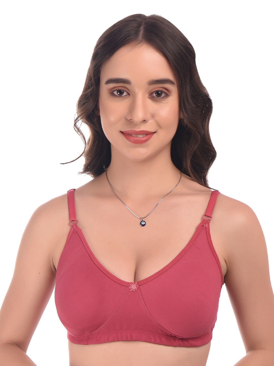 

elina Full Coverage Non Padded Cotton Minimizer Bra With Anti Microbial, Fuchsia