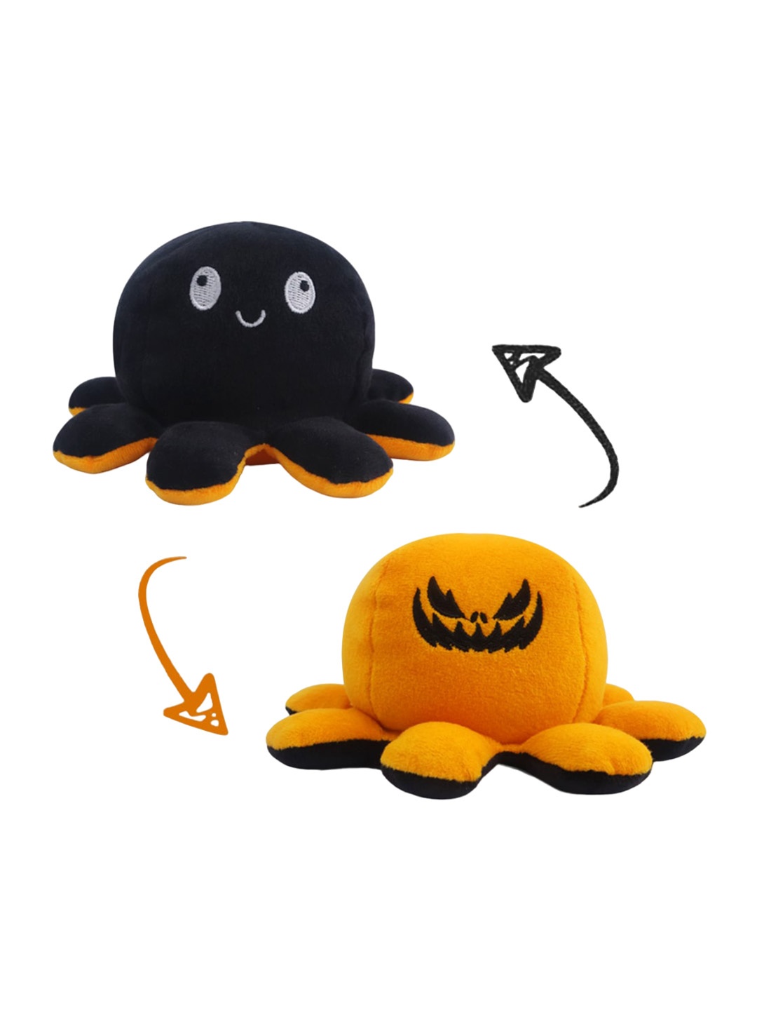 

Xivir Kids Microfibre Reversible Octopus Soft Toys & Dolls, Black