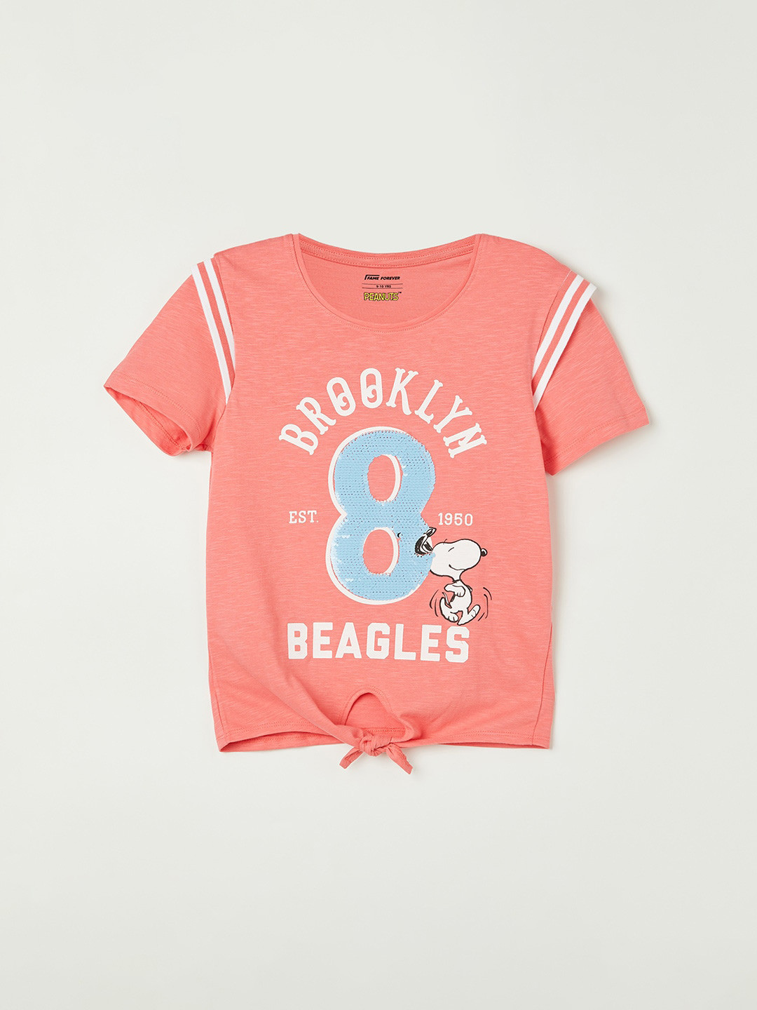 

Fame Forever by Lifestyle Girls Typography Printed Pure Cotton T-shirt, Coral