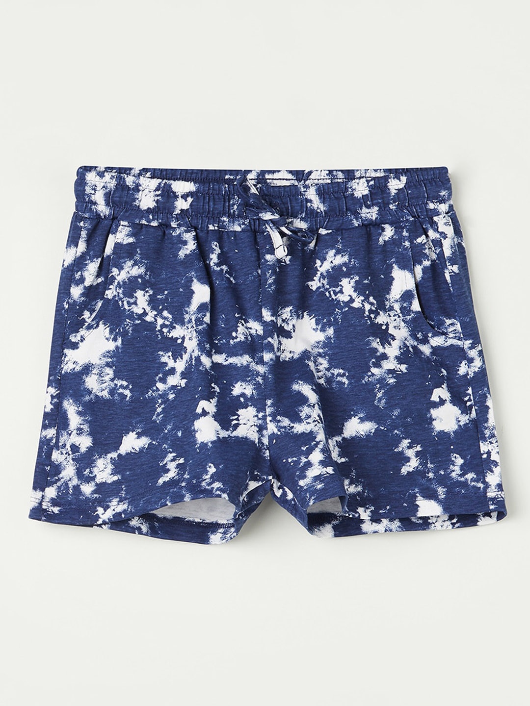 

Fame Forever by Lifestyle Girls Mid-Rise Abstract Printed Pure Cotton Shorts, Blue