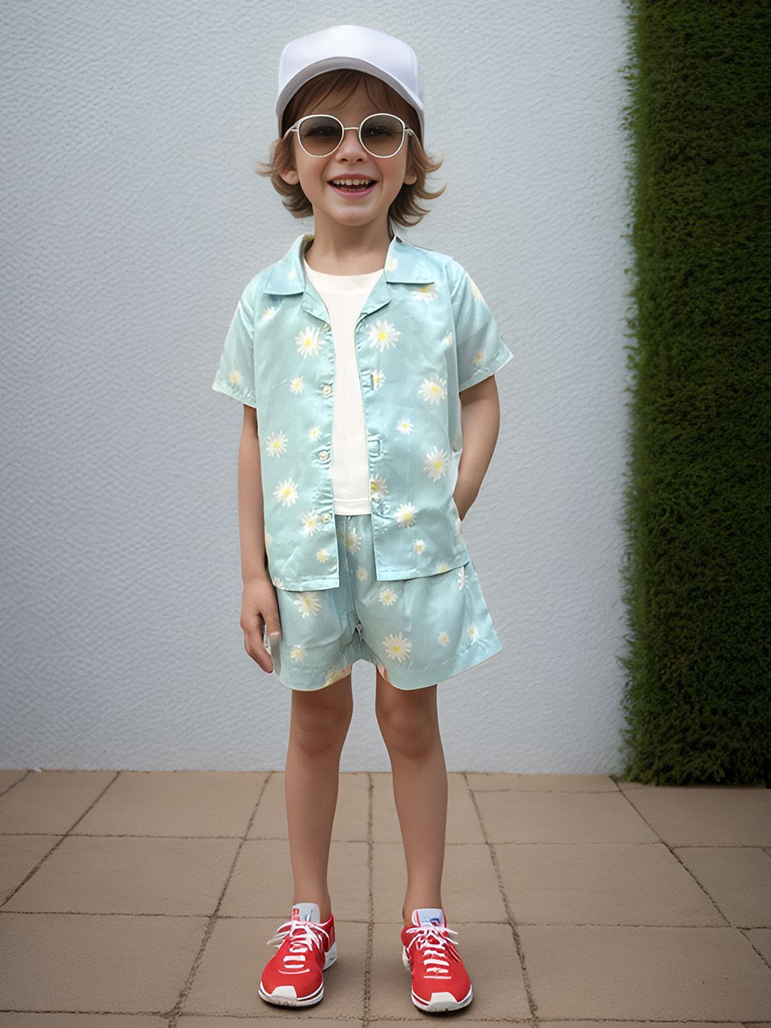 

A.T.U.N. Boys Printed Shirt With Short, Blue