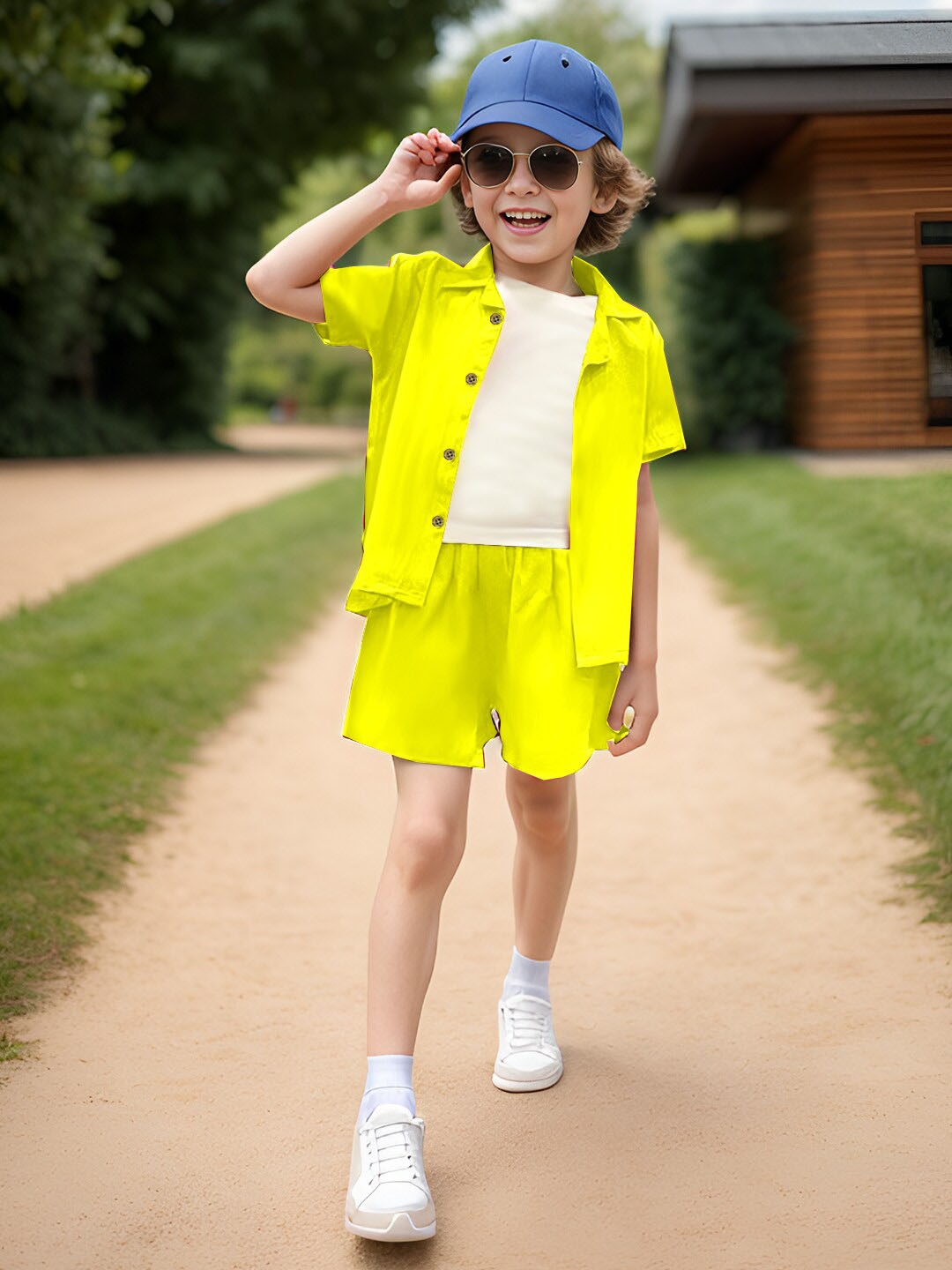 

A.T.U.N. Boys Shirt With Shorts, Yellow