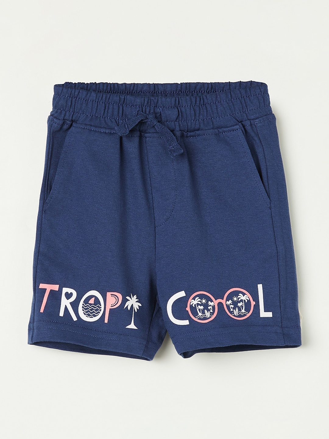 

Juniors by Lifestyle Boys Mid Rise Pure Cotton Shorts, Navy blue