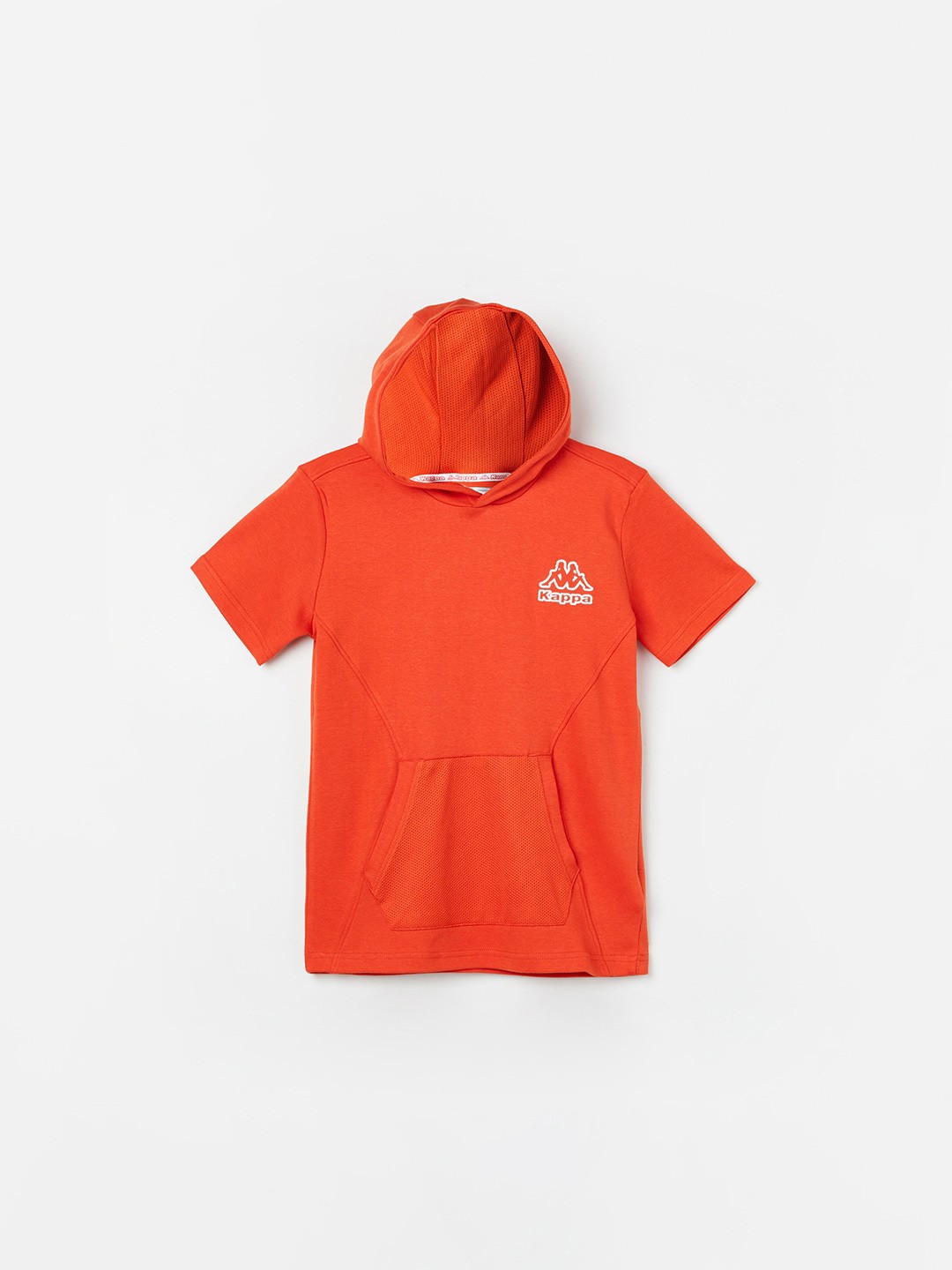 

Kappa Boys Hooded Typography Printed Cotton T-shirt, Orange