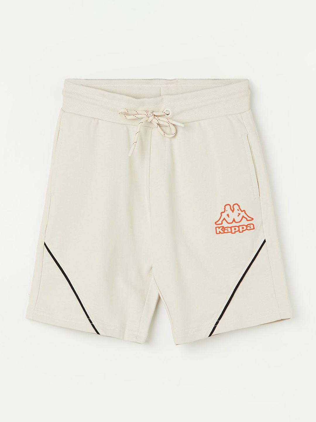 Kappa Boys Mid Rise Pure Cotton Shorts, White