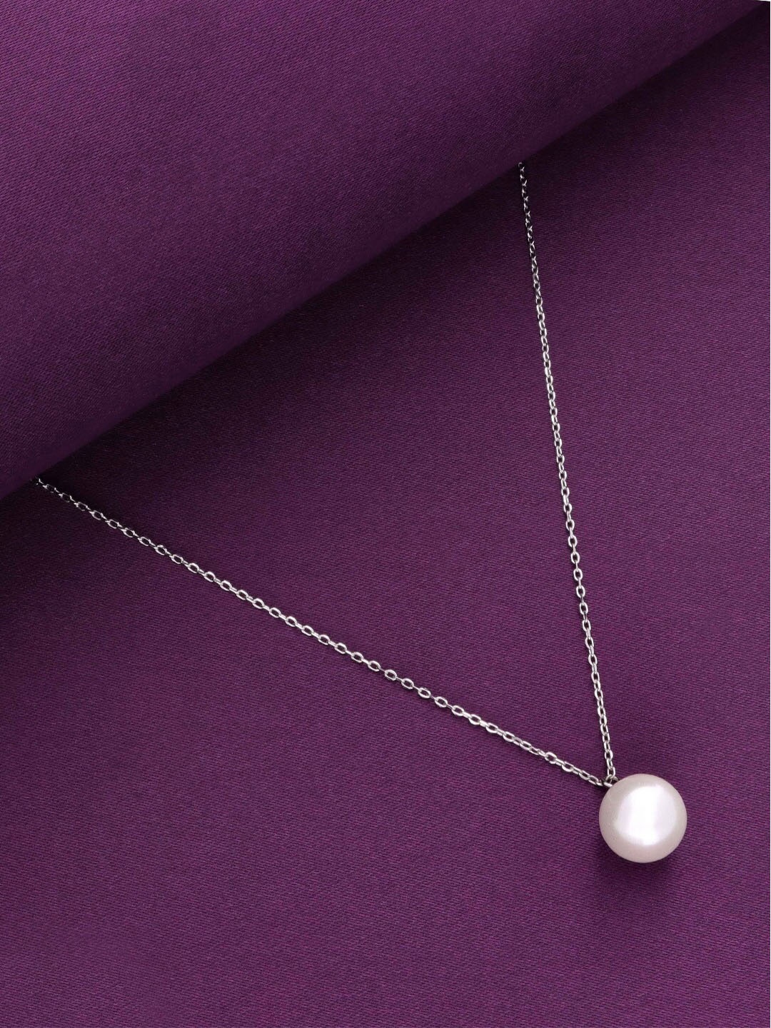 

KAI JEWEL Sterling Silver Rhodium-Plated Cubic Zirconia Studded Chain
