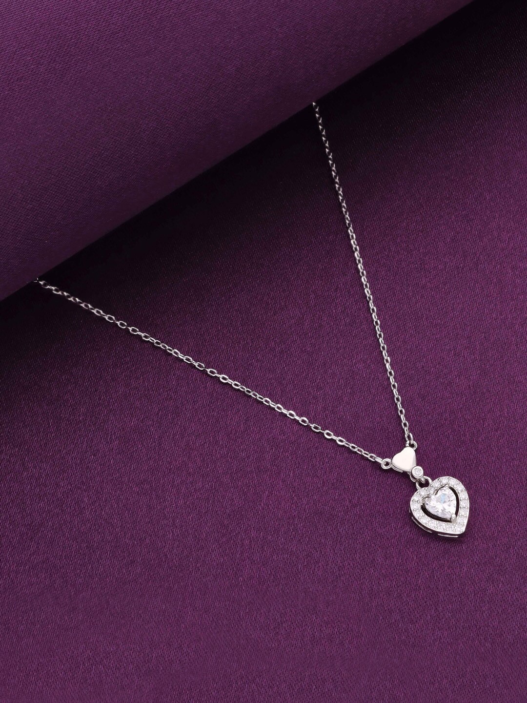 

KAI JEWEL Sterling Silver Rhodium-Plated Cubic Zirconia Studded Chain