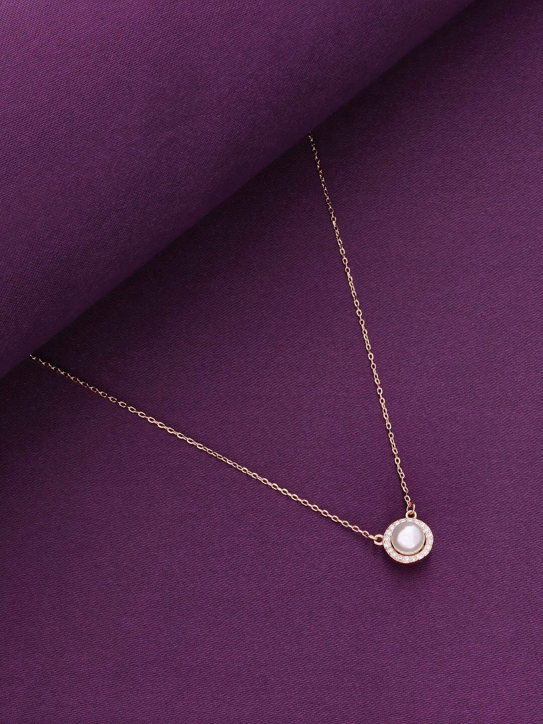 

KAI JEWEL 92.5 Sterling Silver Rose Gold-Plated Pearl Beaded Pendant with Chain