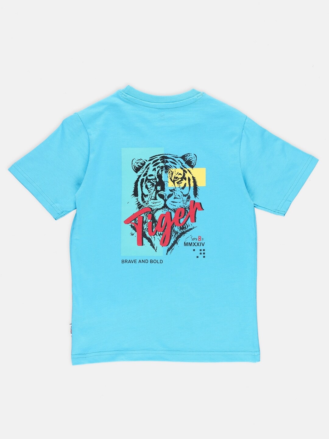

SPYBY Boys Graphic Printed Cotton Casual T-shirt, Blue