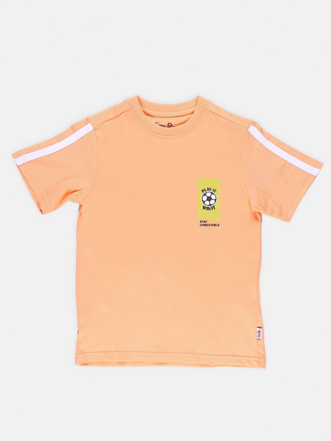 

SPYBY Boys Round Neck Short Sleeves Cotton Casual T-shirt, Orange