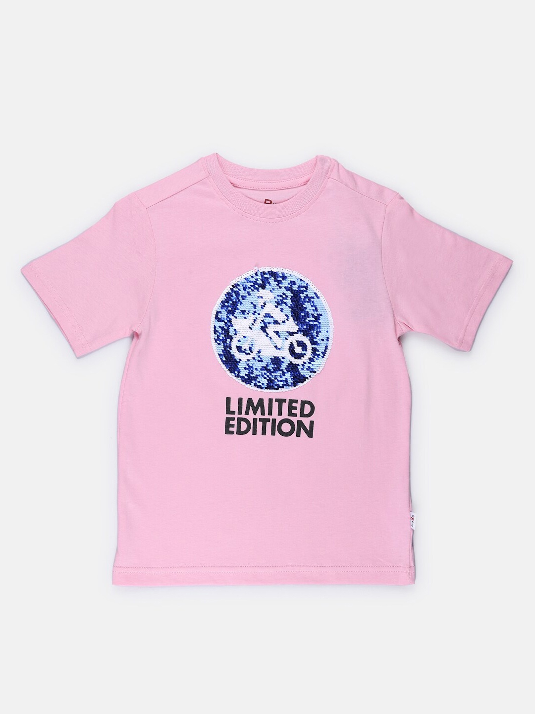 

SPYBY Boys Round Neck Typography Printed Cotton T-shirt, Pink