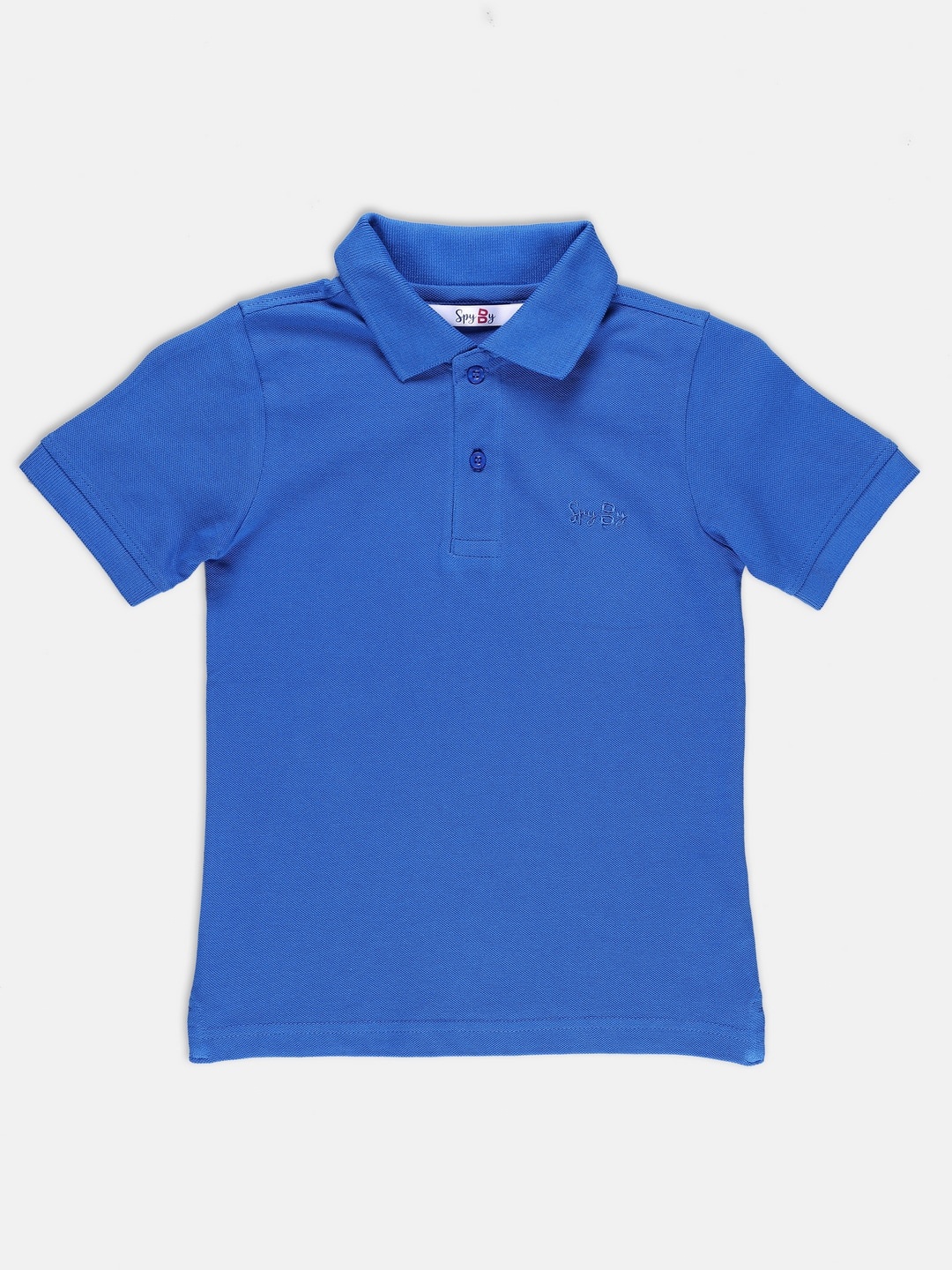 

SPYBY Boys Solid Polo Collar Cotton Casual T-shirt, Blue