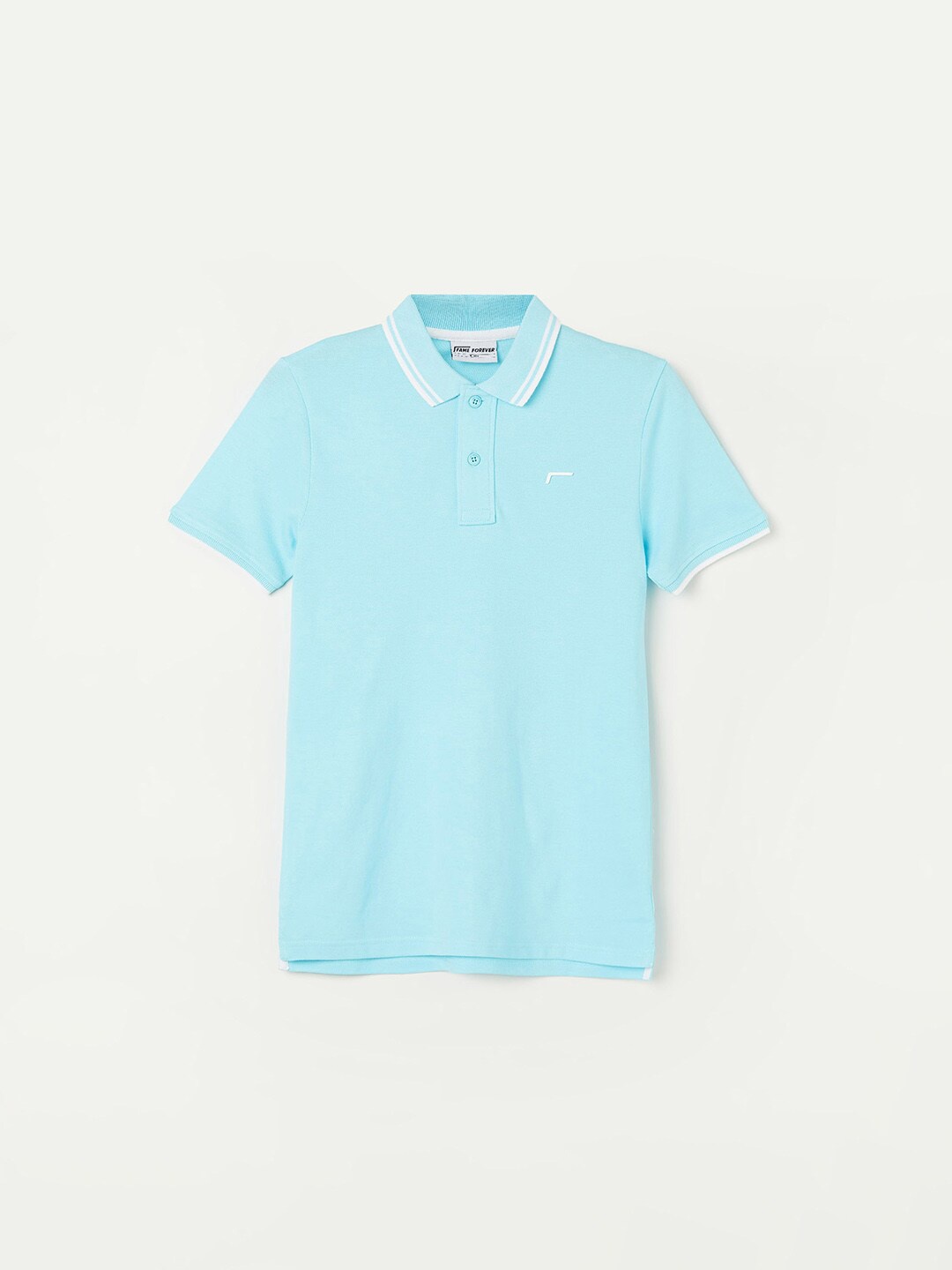 

Fame Forever by Lifestyle Boys Polo Collar Pure Cotton T-shirt, Blue