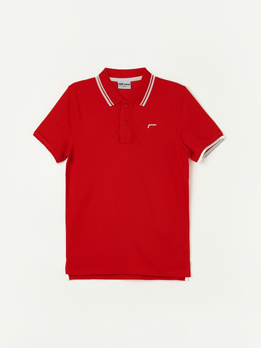 

Fame Forever by Lifestyle Boys Polo Collar Pure Cotton T-shirt, Red