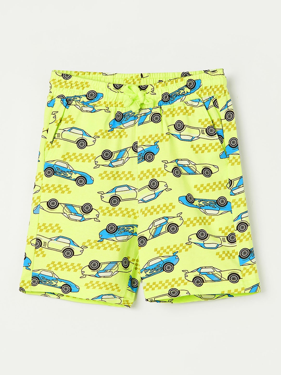 

Fame Forever by Lifestyle Boys Conversational Printed Pure Cotton Shorts, Yellow