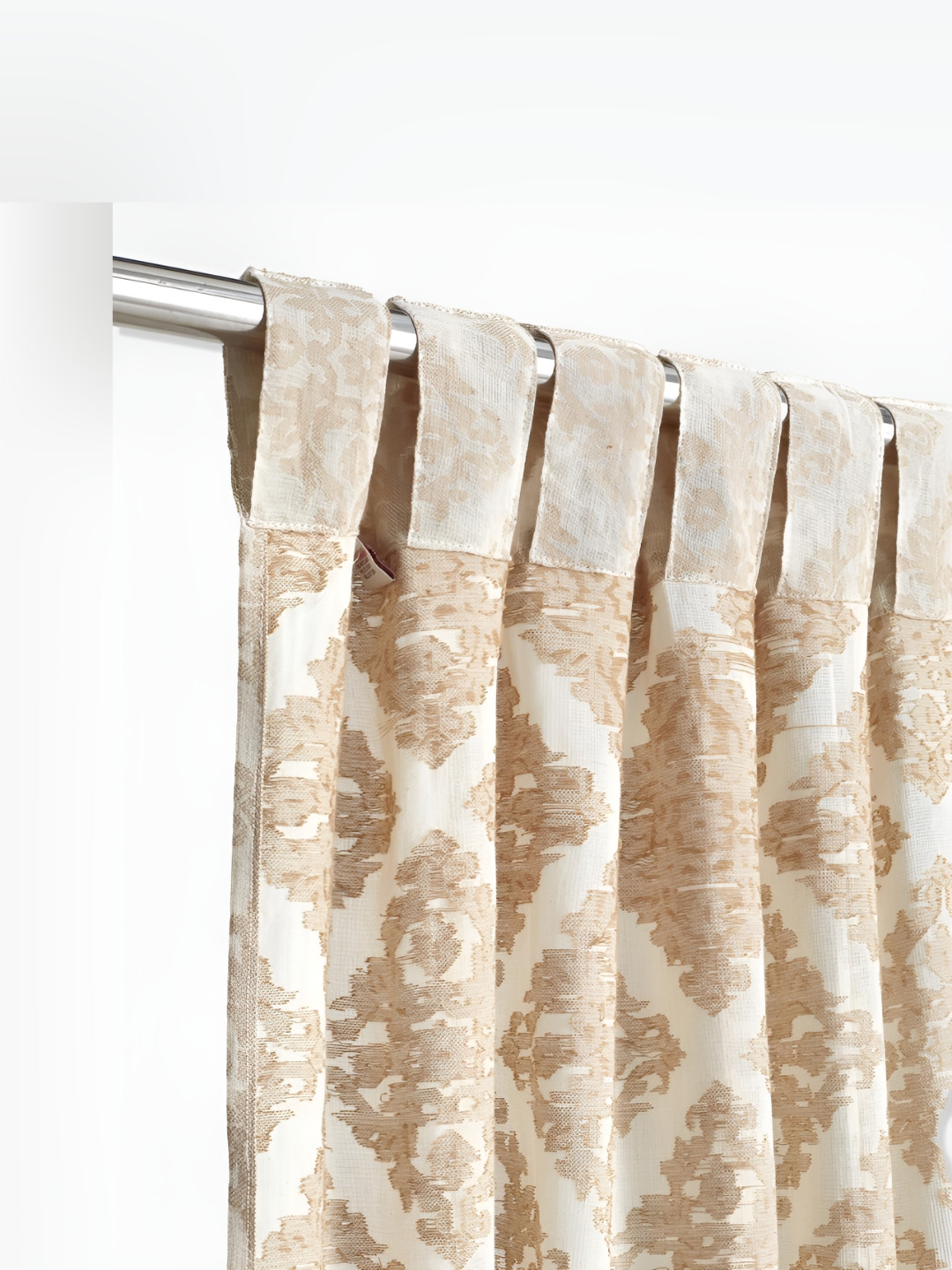 

Fabindia Off White & Brown Ethnic Motifs Single Cotton Regular Window Curtain