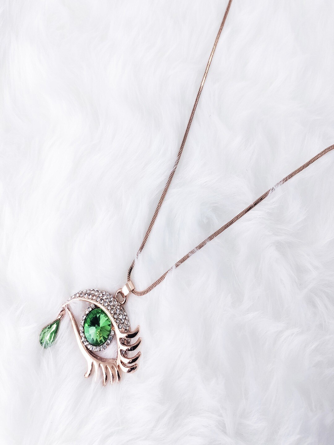 

UNIVERSITY TRENDZ Gold-Plated Teardrop Shaped Pendants With Chains