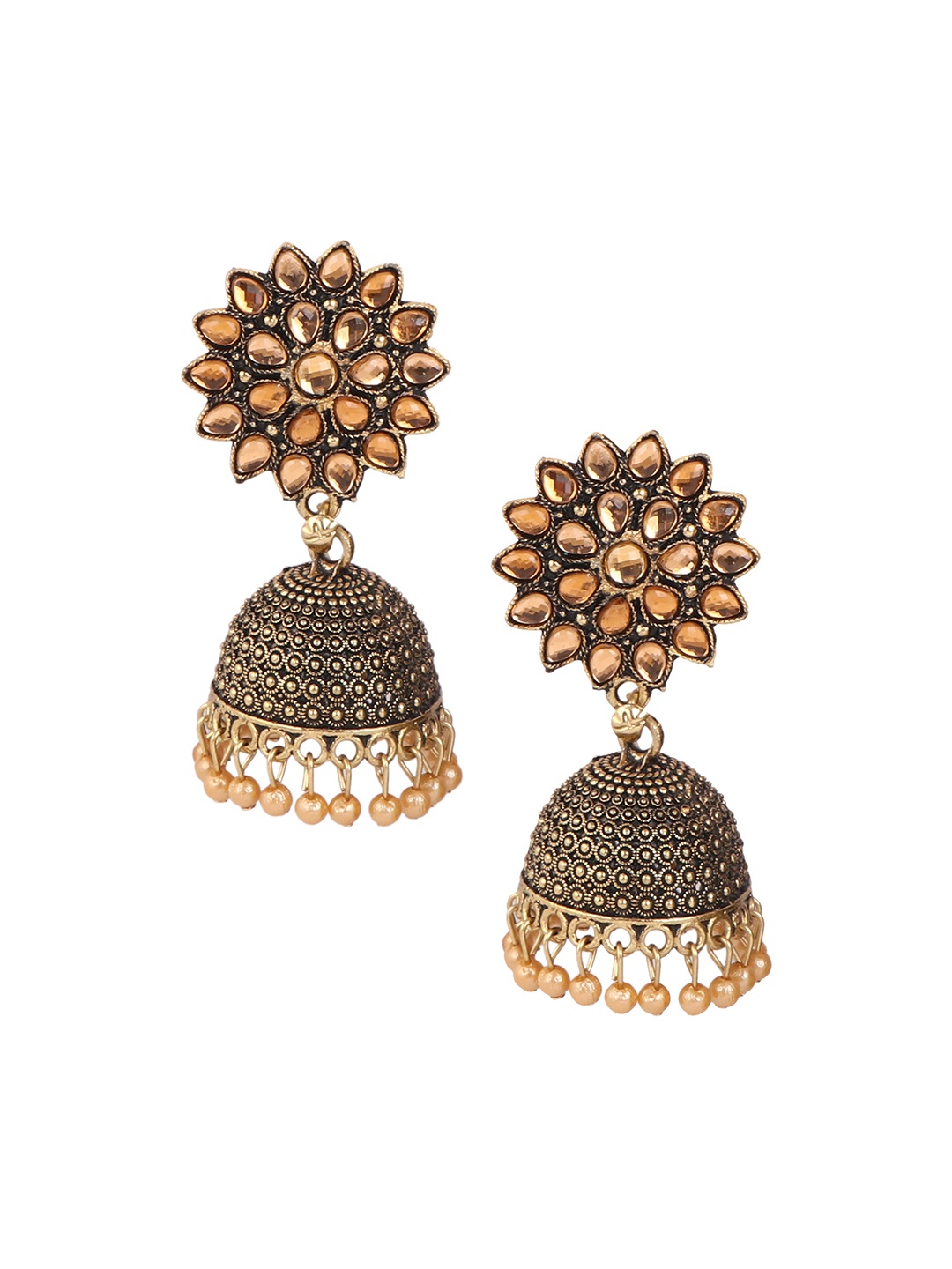 Keviv Kundan Gold Plated Jhumkas