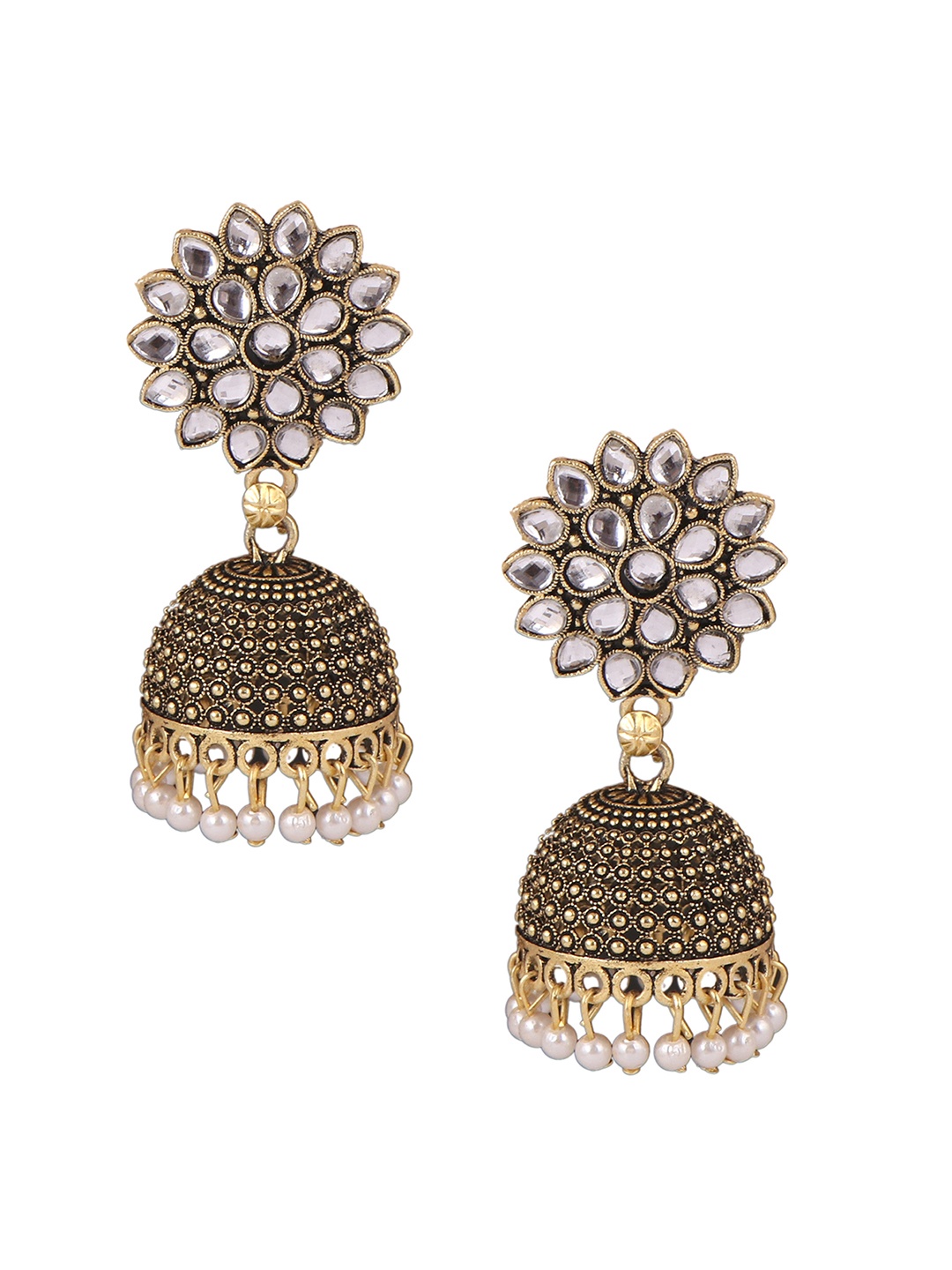 

Keviv Kundan Gold Plated Jhumkas