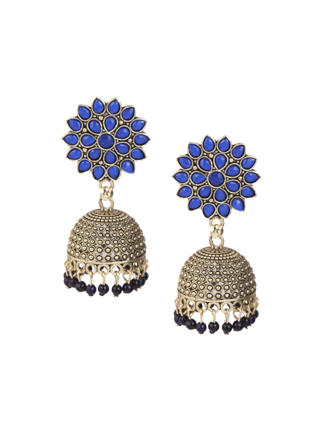 

Keviv Dome Shaped Jhumkas Earrings, Blue