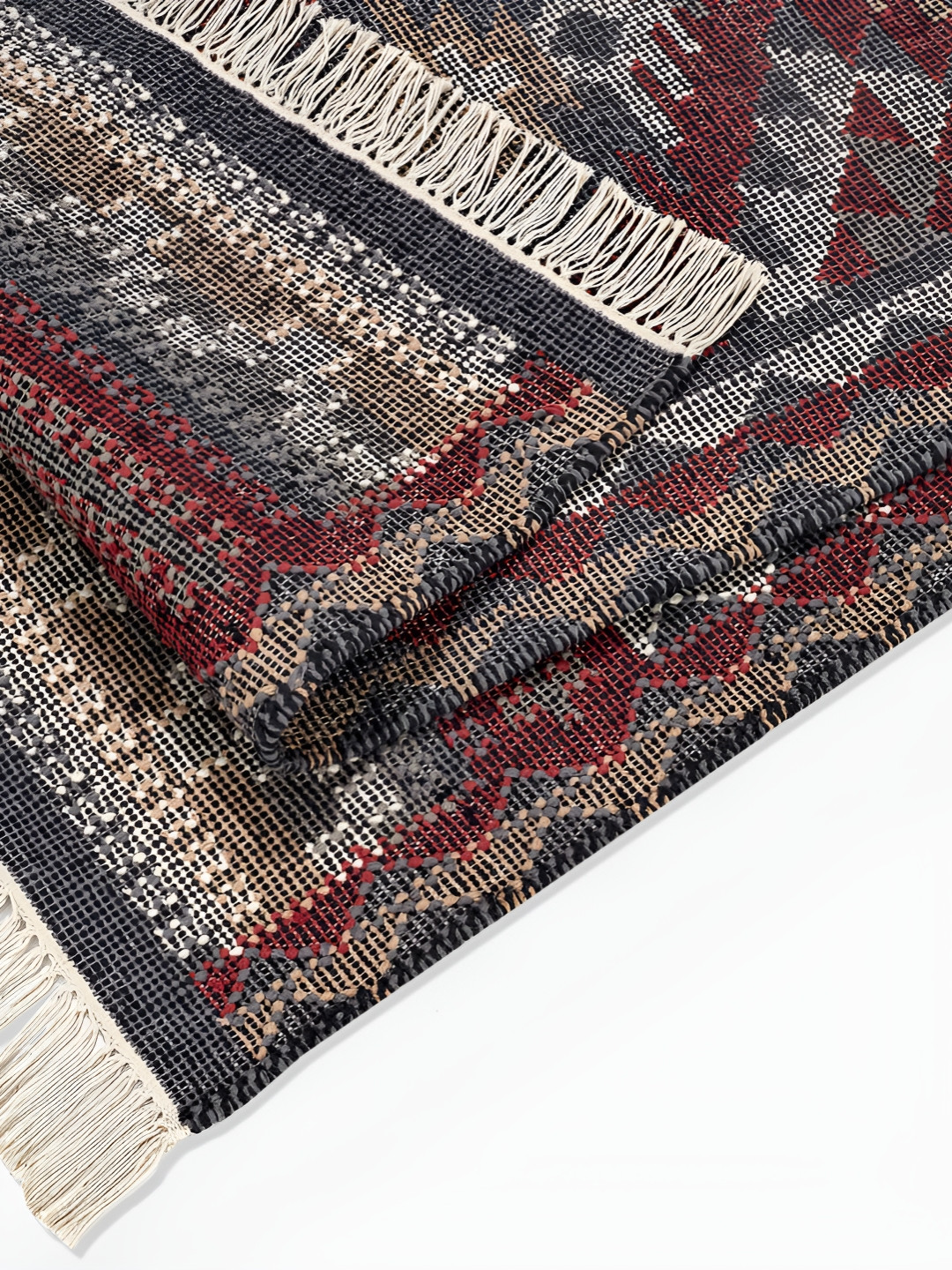 

Fabindia Red & Grey Ethnic Motifs Printed Table Runners