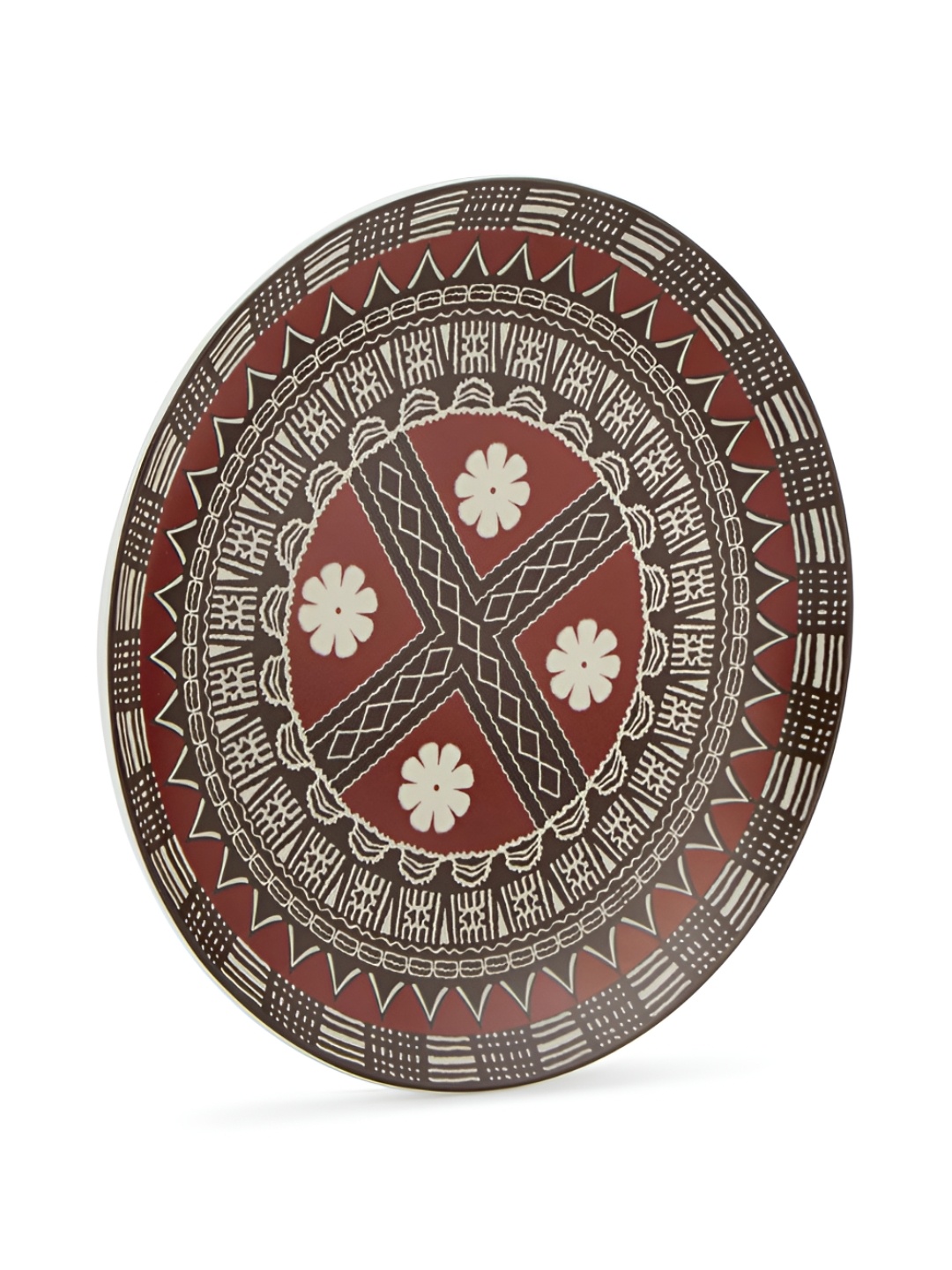 Fabindia Red Stone Painted Thar Wall Plate