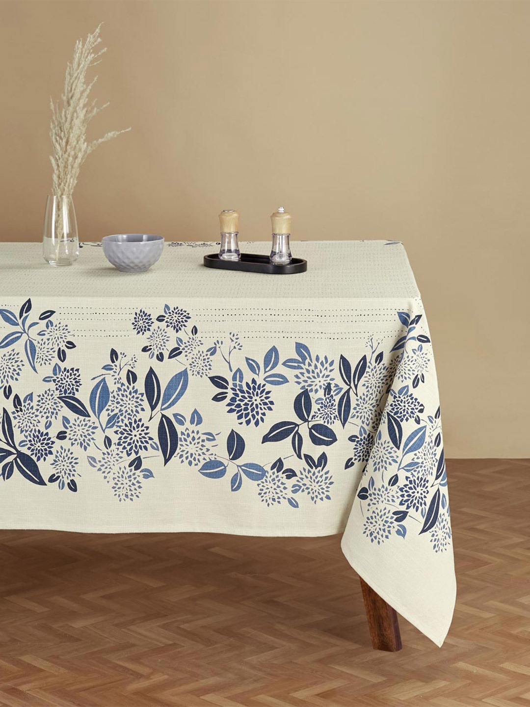 

Fabindia Blue Floral Cotton 4-Seater Table Cover